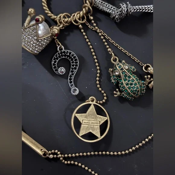 Marc Jacobs Gold and Green Charm Brooch